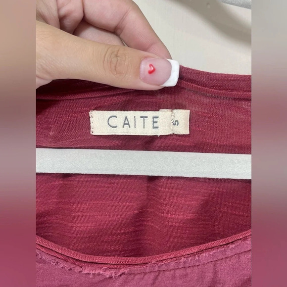 Caite by Anthropologie Cotton Embroidered High Low Hem Pullover Top Tunic Size S - Picture 3 of 11